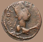 Antiochos I Theos,  koning van Kommagene, 86 - 38 v. Chr.         3e munttype (munten uit een verdwenen koninkrijk aan de Euphraat)