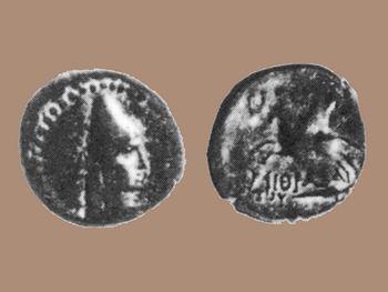 Mithradates I Kallinikos   koning van Kommagene 109 -86 v. Chr.  2e munttype (munten uit een verdwenen koninkrijk aan de Euphraat)