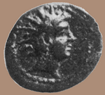 Samos II, koning van Kommagene130-109 v.Chr. ,2e munttype (munten uit een verdwenen koninkrijk aan de Euphraat)