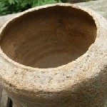 archeologische vondsten : Romeinse urn, van bovenaf.