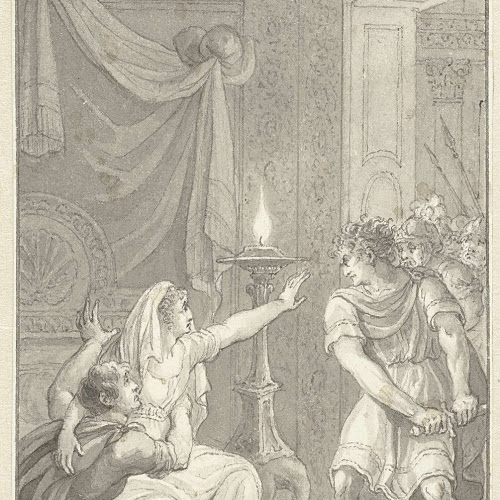 Caracalla vermoord zijn broer Geta in de vertrekken van zijn moeder Domna Julia.